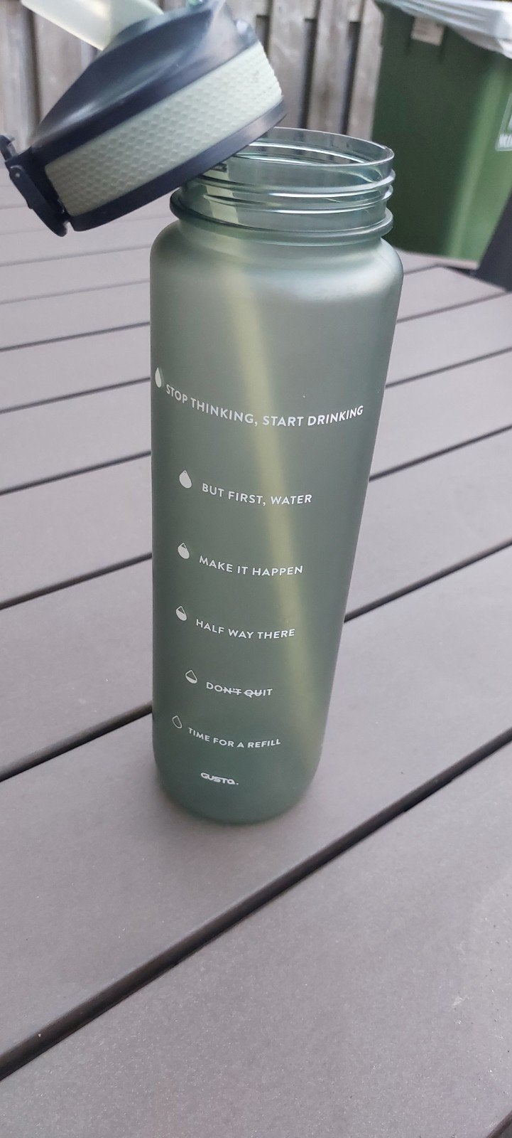 Grote waterfles met motivatie en tijdmarkeringen, Ophalen of Verzenden, Gebruikt