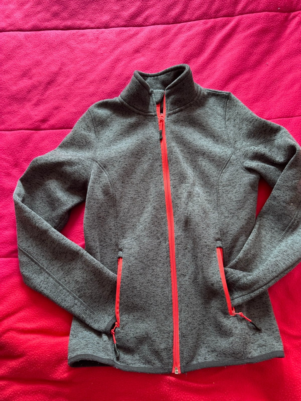 Crivit Fleece Vest Grijs met Oranje Rits Maat S 38/40, Ophalen of Verzenden, Zo goed als nieuw, Maat 38/40 (M), Grijs