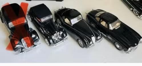 4 oldtimers schaalmodel auto1:24, Ophalen of Verzenden, Zo goed als nieuw, Auto, Overige merken