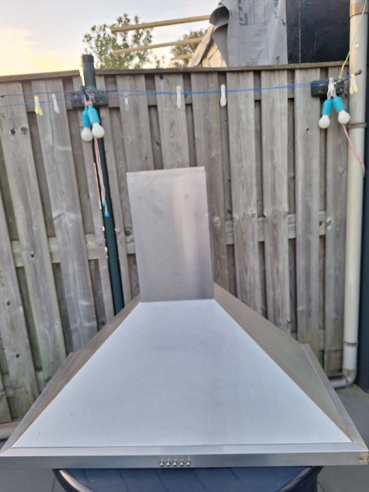 RVS Afzuigkap 90x60 cm met verlichting en 3 filters, Ophalen, Gebruikt, Wandschouwkap, Vrijstaand