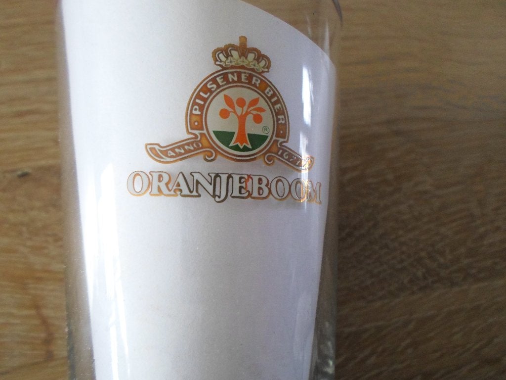 4 bierglazen oranjeboom, Verzamelen, Biermerken, Ophalen, Zo goed als nieuw, Glas of Glazen, Oranjeboom