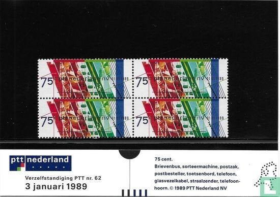 Postzegelmapje M62 Verzelfstandiging PTT 1989 NL, Postzegels en Munten, Ophalen of Verzenden