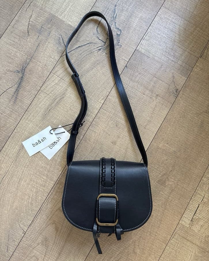 Ba&sh Teddy Handtas Zwart Leer Nieuw met Labels, Sieraden, Tassen en Uiterlijk, Verzenden, Nieuw, Zwart, Schoudertasje