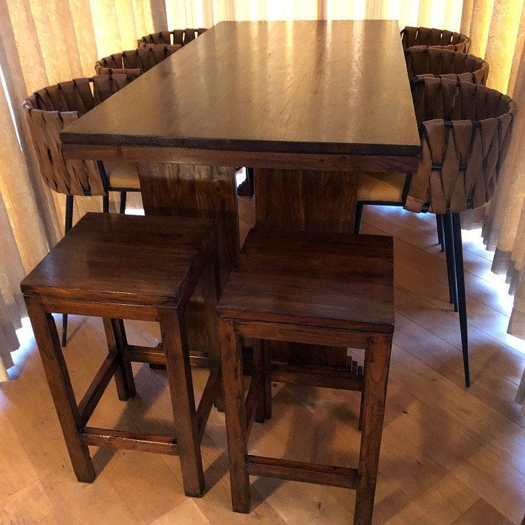 BARTAFEL TEAKHOUT Flamant - BAR tafel hoge eettafel barkruk, Ophalen, Wilms, Zo goed als nieuw, Info@houseofcoco.nl
