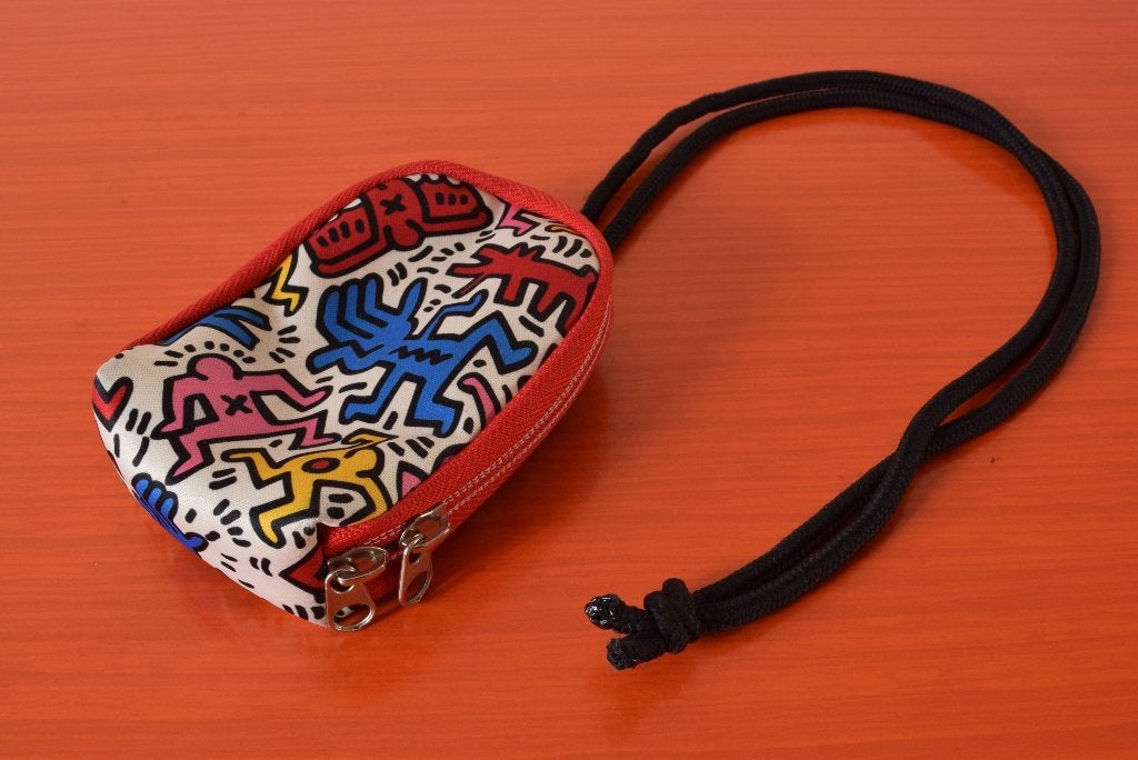 Retro vintage Keith Haring tasje / halstasje / cameratasje, Antiek en Kunst, Ophalen of Verzenden
