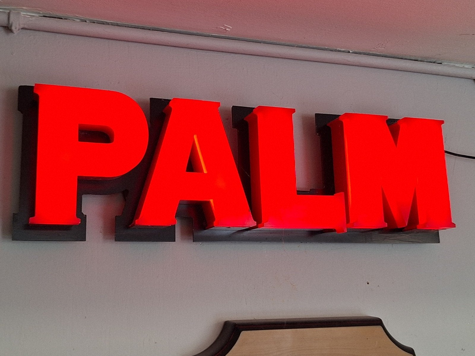 Palm lichtbak - Reclamebord - Vintage lichtreclame, Ophalen of Verzenden, Lichtbak of (neon) lamp