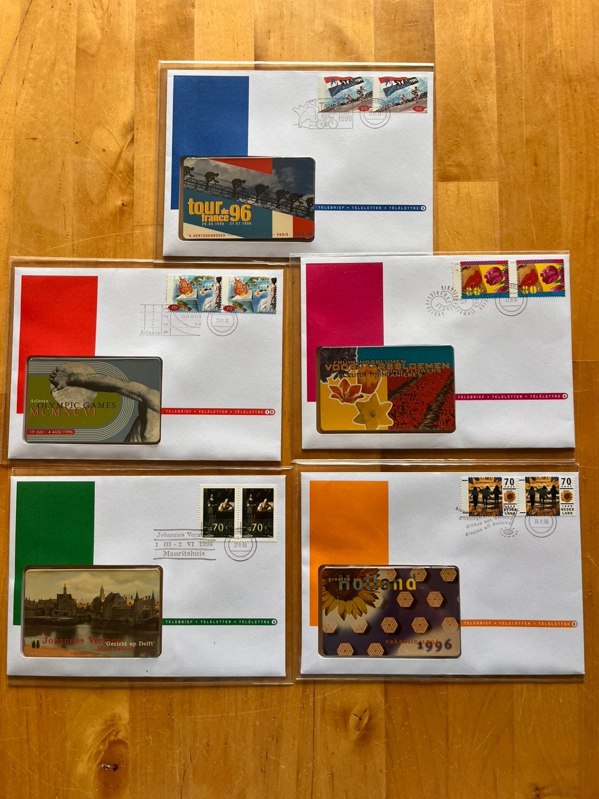 5 PTT Telebrieven met telefoonkaarten 1996, Ophalen of Verzenden, Nederland