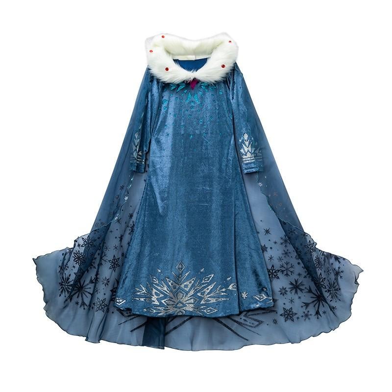 Elsa Frozen Jurk met Cape - Prinsessenjurk, Ophalen of Verzenden, Nieuw, 110 t/m 116, Meisje