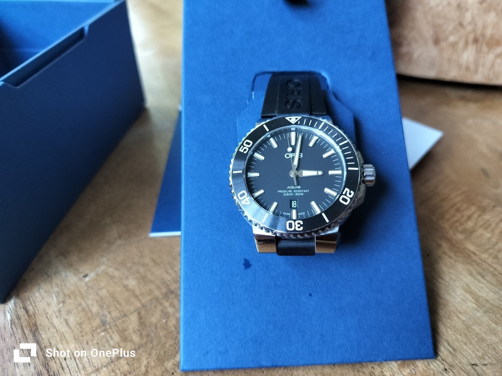 Mooi Oris Aquis Date Automatic horloge 43,5 mm, Overige merken, Zwart, Nieuw, Ophalen of Verzenden