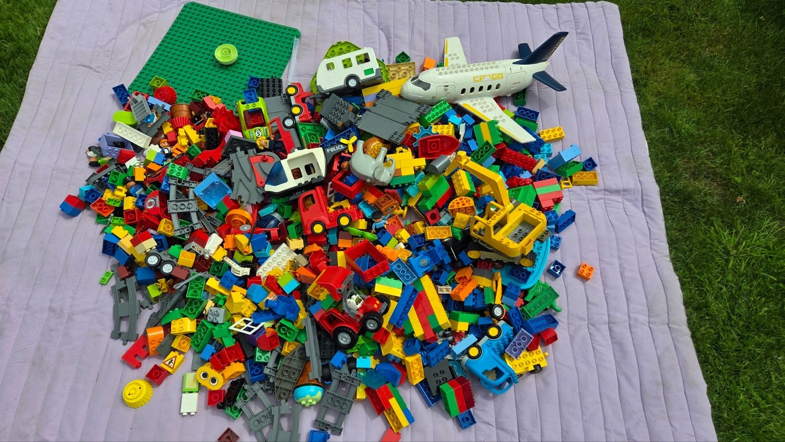 Grote partij DUPLO blokken met voertuigen, Ophalen, Gebruikt, Inclusief extra onderdelen, Lego