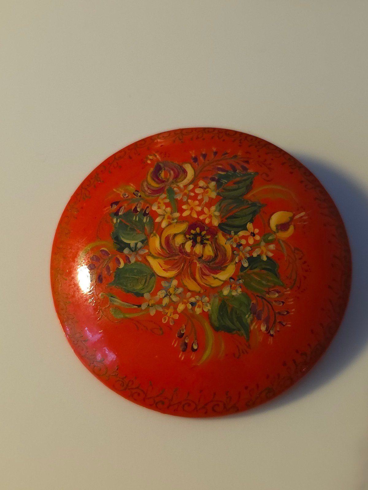 Vintage bloemen broche geschilderd, Overige materialen, Zwanensingel 239, Zo goed als nieuw, Opallove
