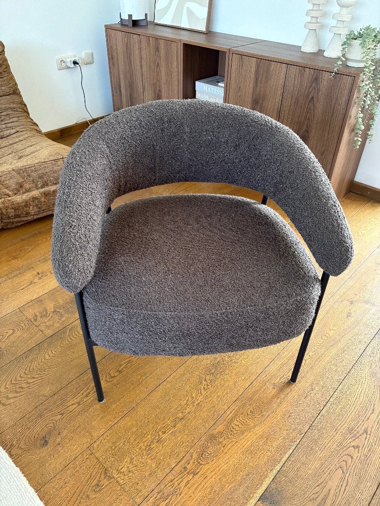 Leen Bakker fauteuil, teddy stof, zo goed als nieuw, Ophalen, Minder dan 75 cm, Zo goed als nieuw, Modern, Teddy