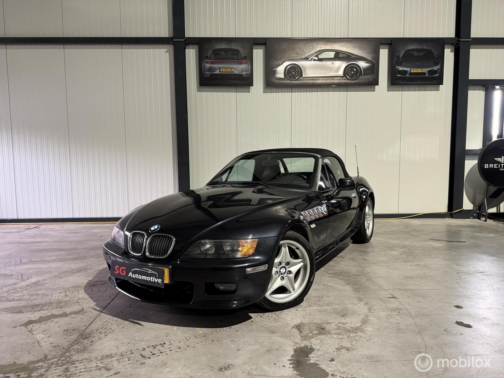 BMW Z3 Roadster 2.8 Automaat, Auto's, Gebruikt, Cabriolet, Stoelverwarming, Zwart