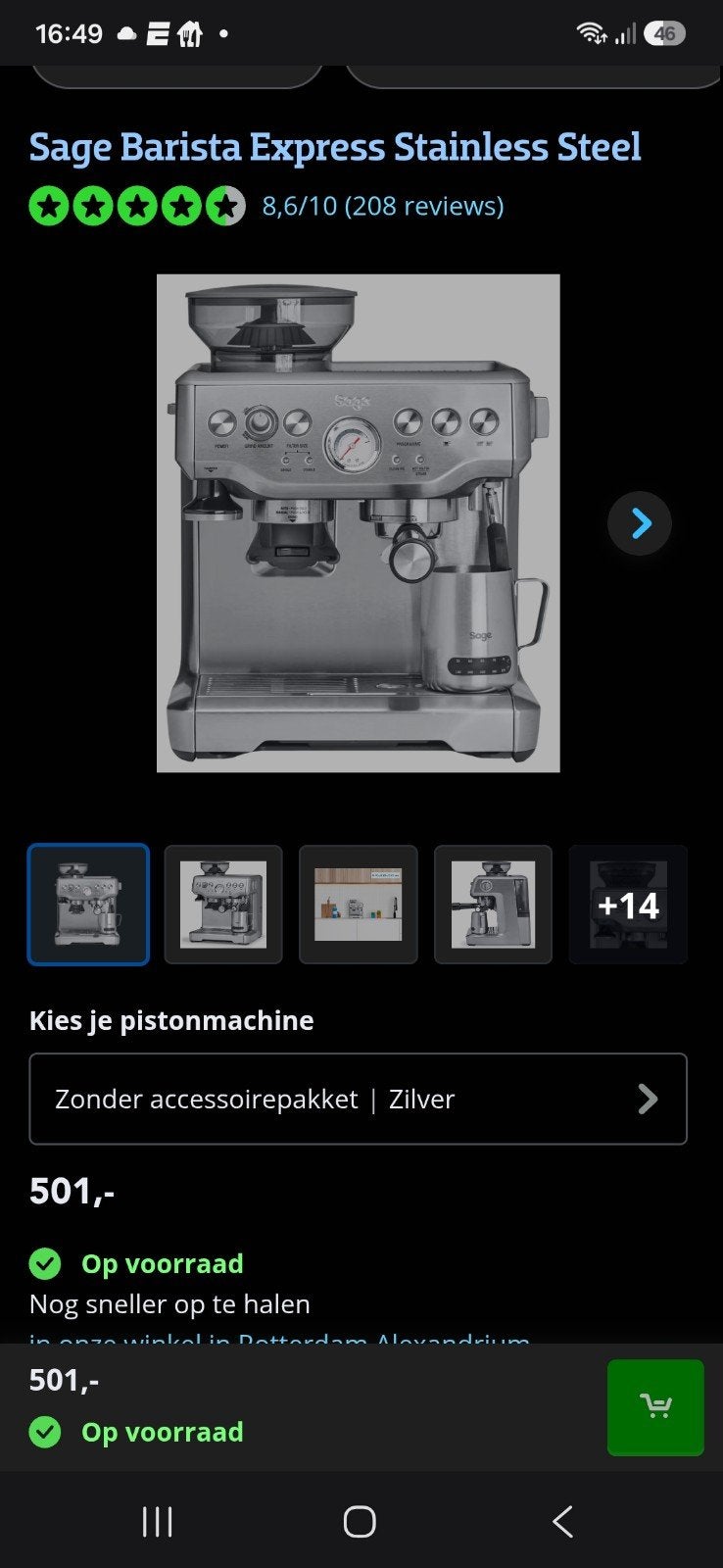 nieuw Sage Barista Express Stainless Steel Espressomachine, Witgoed en Apparatuur, Koffiezetapparaten, Stoompijpje, Espresso apparaat
