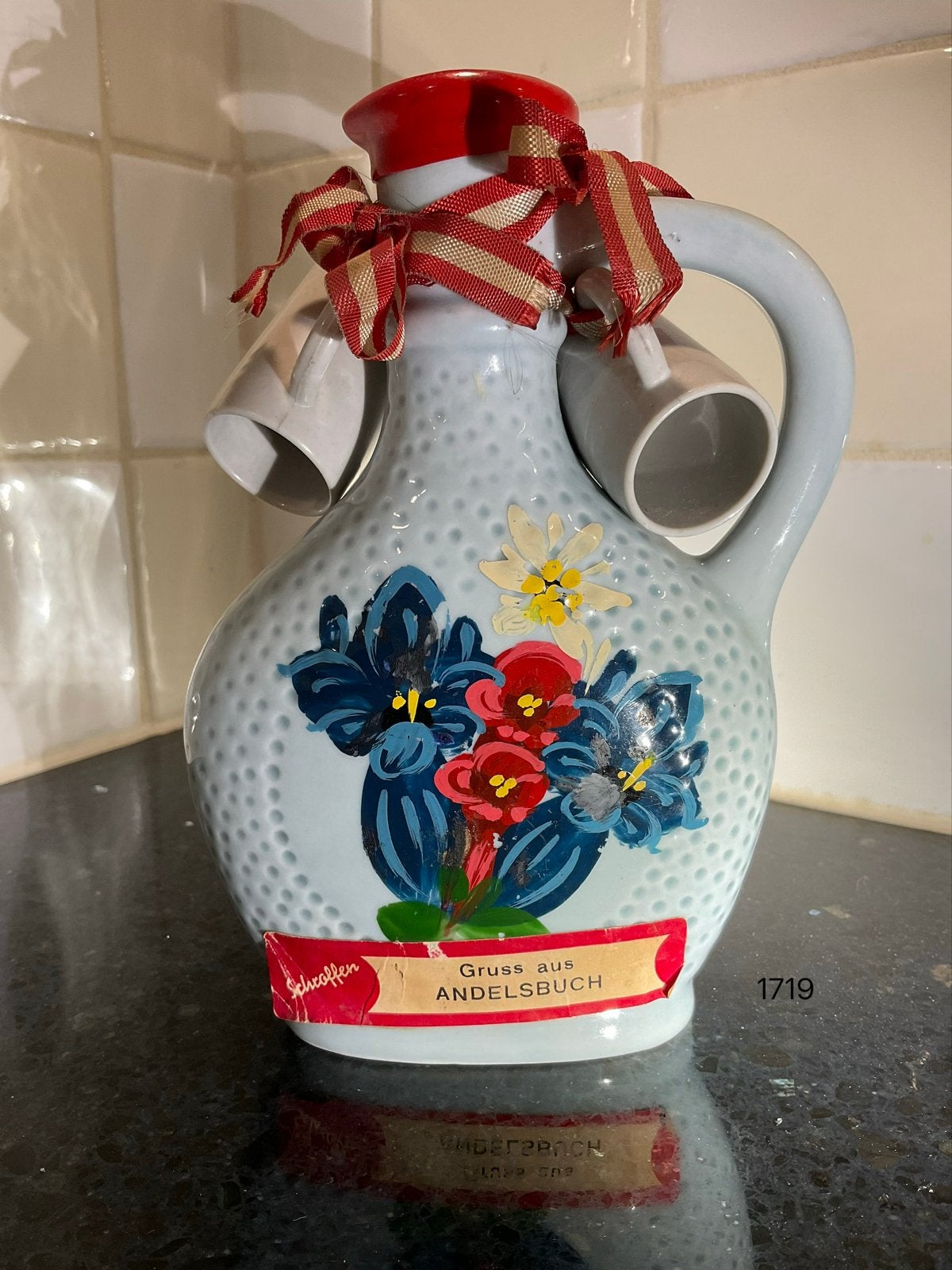 Vintage Oostenrijkse Schnaps Karaf met Glaasjes, Antiek en Kunst, Antiek | Vazen, Ophalen of Verzenden