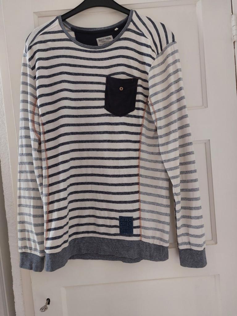 Silver Creek gestreepte trui met borstzak - Maat M, Kleding | Heren, Truien en Vesten, Ophalen of Verzenden, Gedragen, Silver Creek
