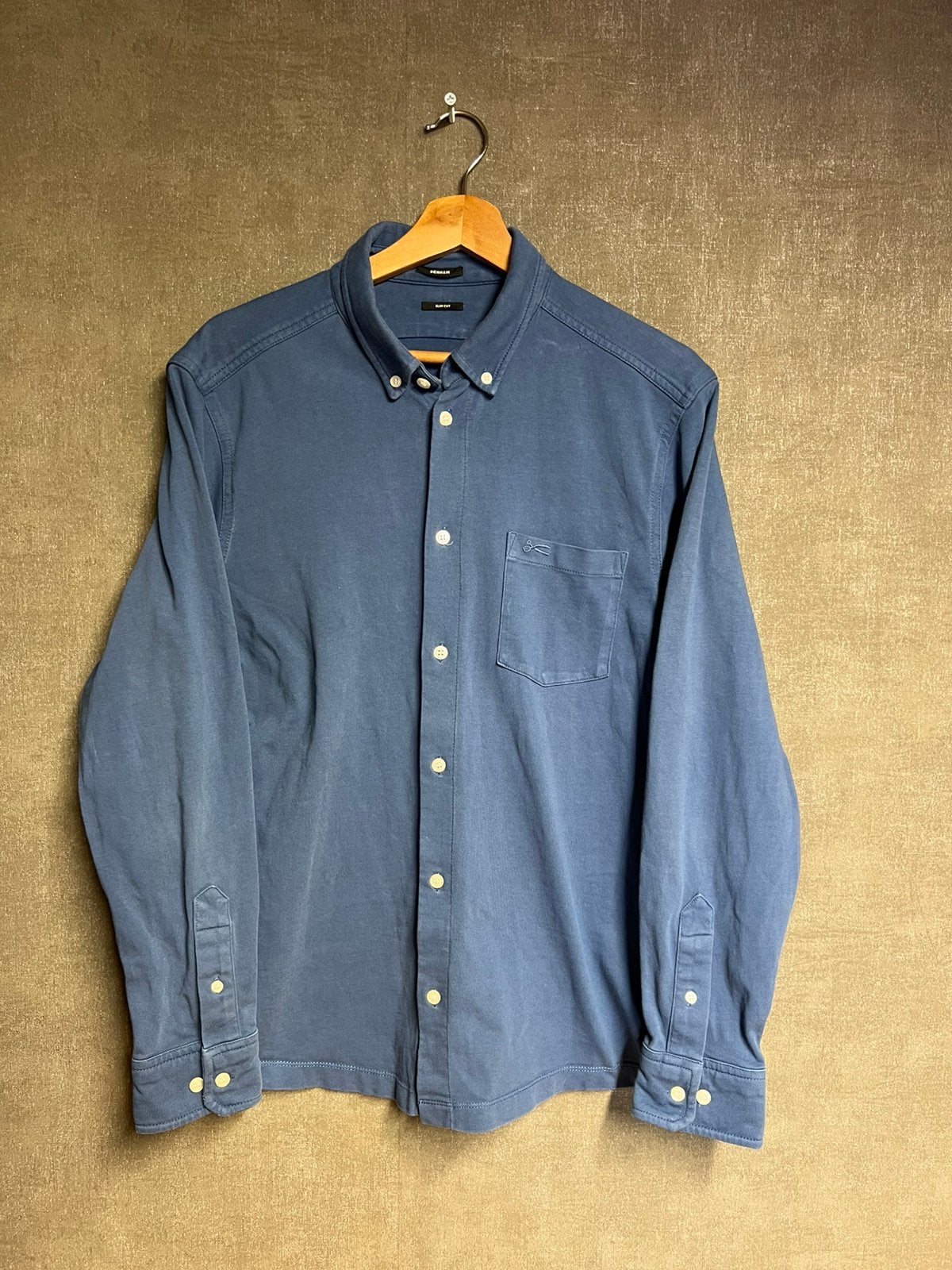 Denham blouse, Ophalen of Verzenden, Zo goed als nieuw, Blauw, Halswijdte 41/42 (L)
