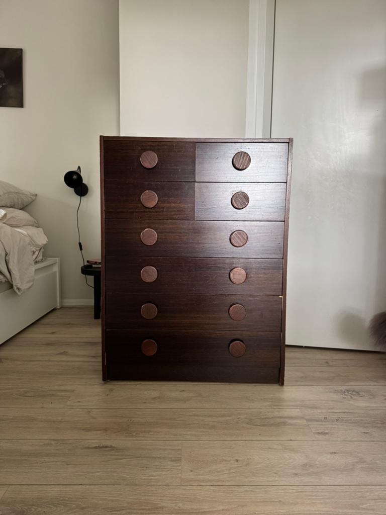Vintage ladekast met 8 lades - Donkerbruin, Ophalen