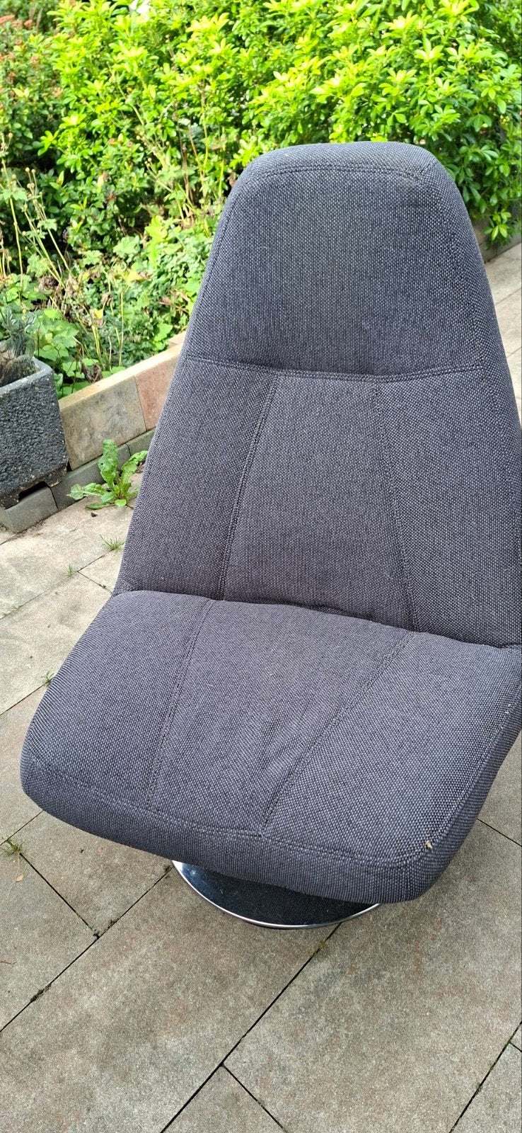 Comfortabele draaibare fauteuil - Grijs, Ophalen, Modern, Comfortabel, Gebruikt, Metaal
