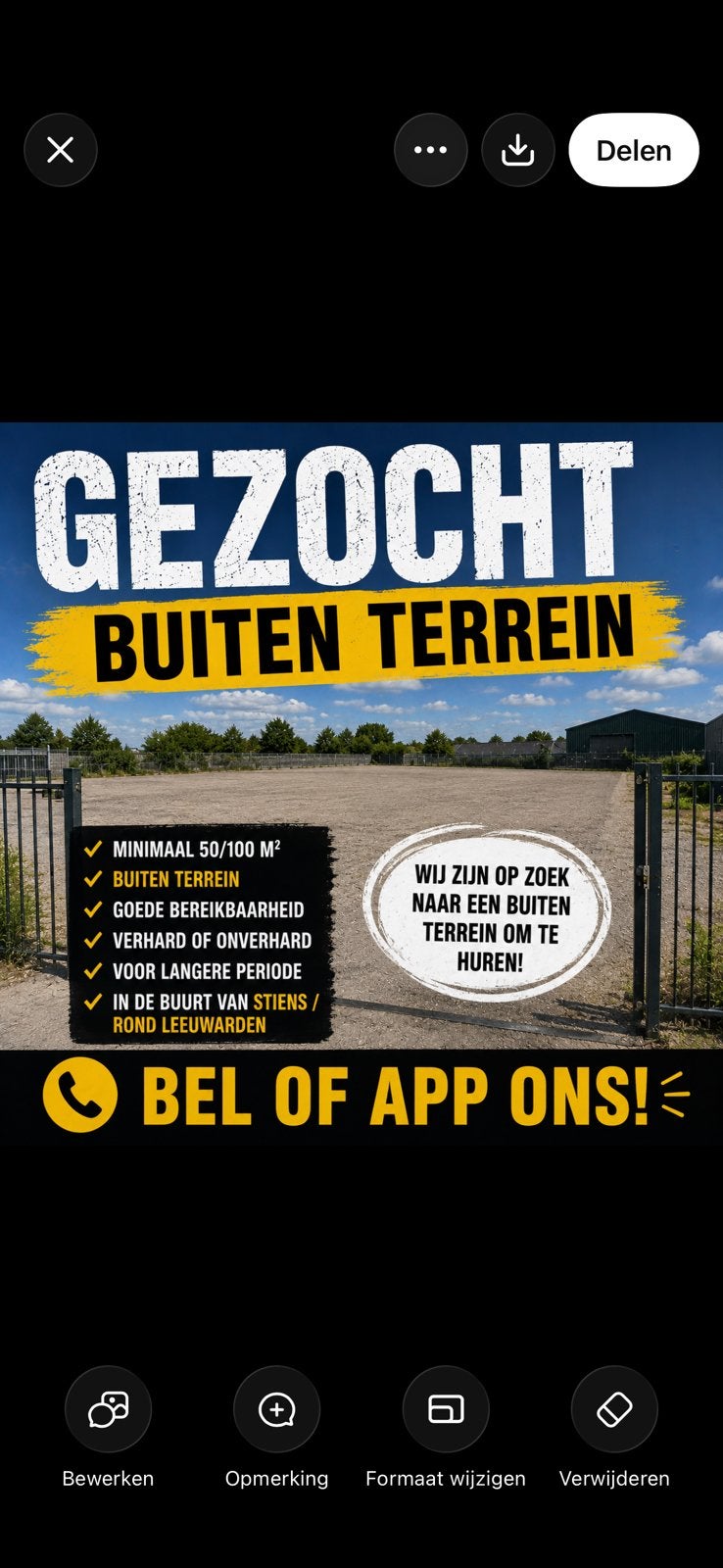 Gezocht buiten terrein, Ophalen, Zo goed als nieuw