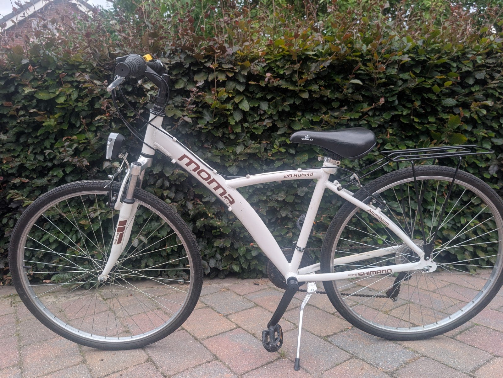 Moma 28 Hybrid fiets - Wit, 28 inch, 21 versnellingen, Overige merken, 28 inch, Gebruikt, Vering