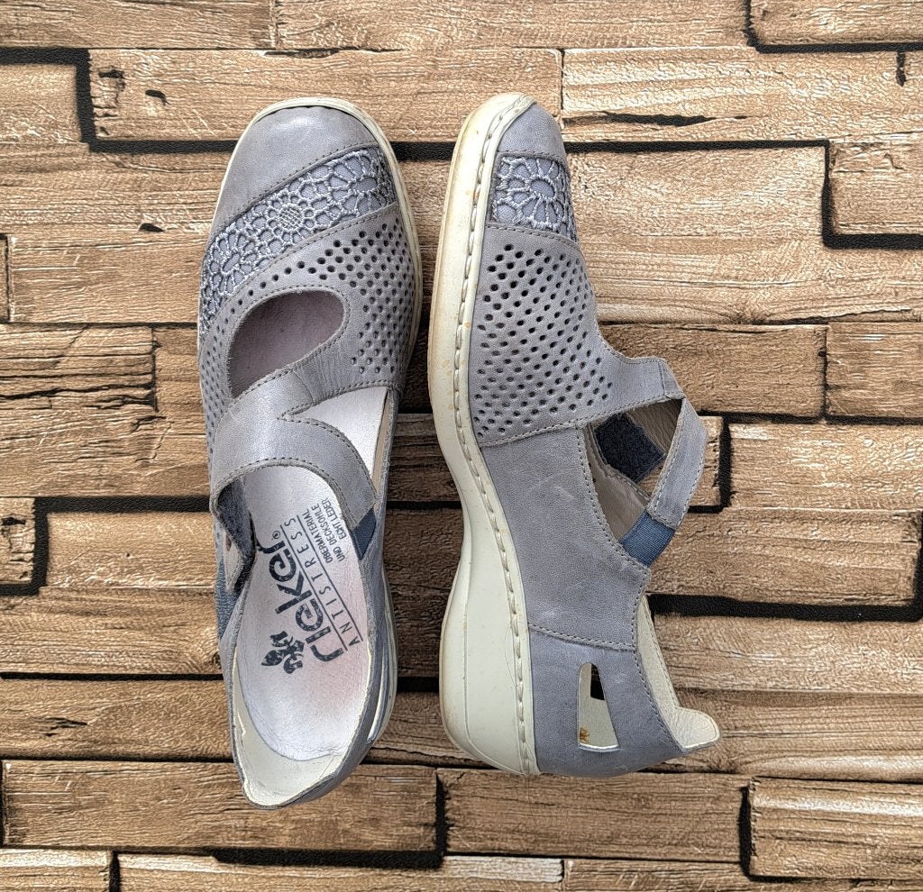 RIEKER - als nieuw, leren ballerina's, maat 37, Verzenden, Ballerina's, Zo goed als nieuw, X