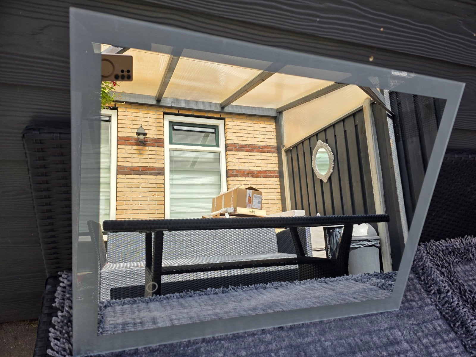 Moderne badkamerspiegel met LED-verlichting, Huis en Inrichting, Woonaccessoires | Spiegels, Ophalen, Gebruikt, Minder dan 100 cm