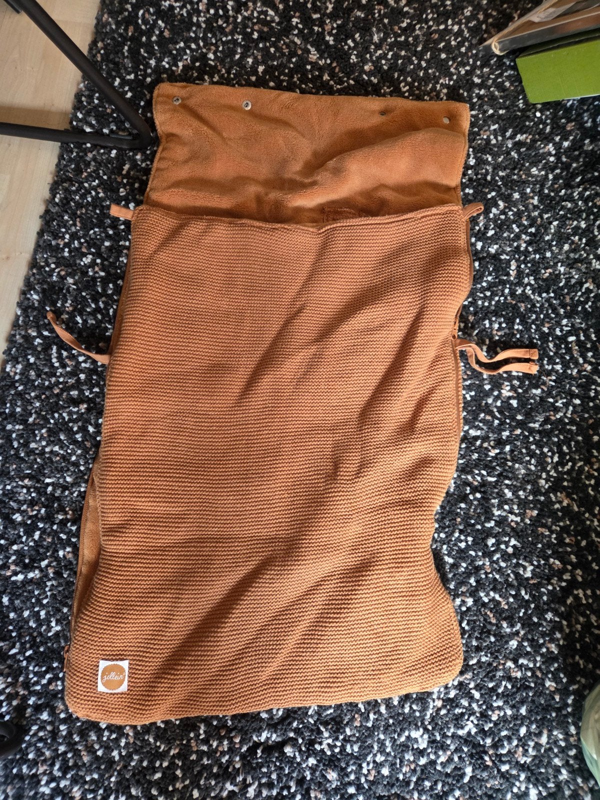 Jollein Voetenzak Gebreid Caramel, Kinderen en Baby's, Dekens, Slaapzakjes en Inbakerproducten, Ophalen, Bakerzak of Bakerdoek