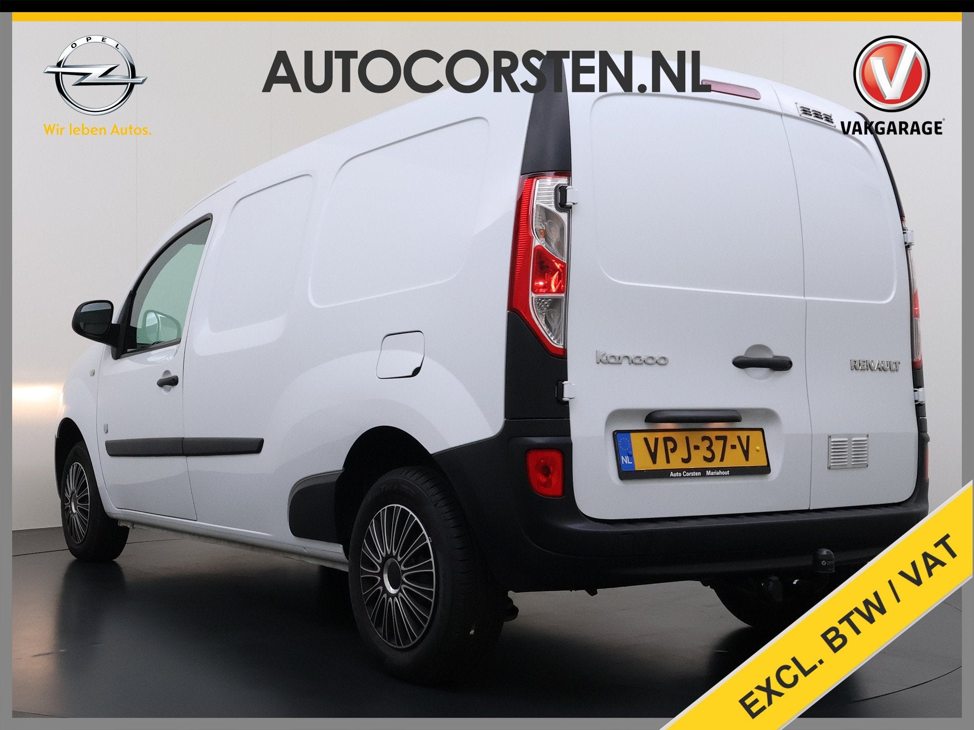 Renault Kangoo Z.E. Maxi Huur Accu Trekhaak Airco Bluetooth, Auto's, Stof, Gebruikt, 33 kWh, Wit