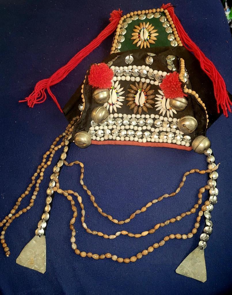 Vintage ceremoniële hoofdtooi Akha- / Egor-stam Thailand, Verzenden