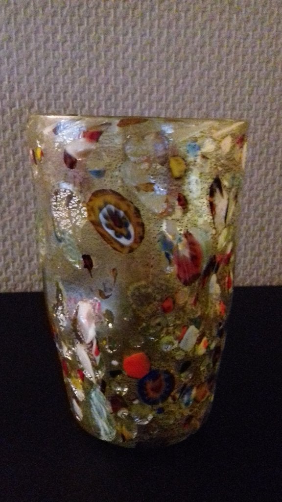 Murano Glasobject met Murrinne en Bladzilver, Antiek en Kunst, Kunst | Designobjecten, Meerkleurig, 12 cm, Overige typen, Ophalen