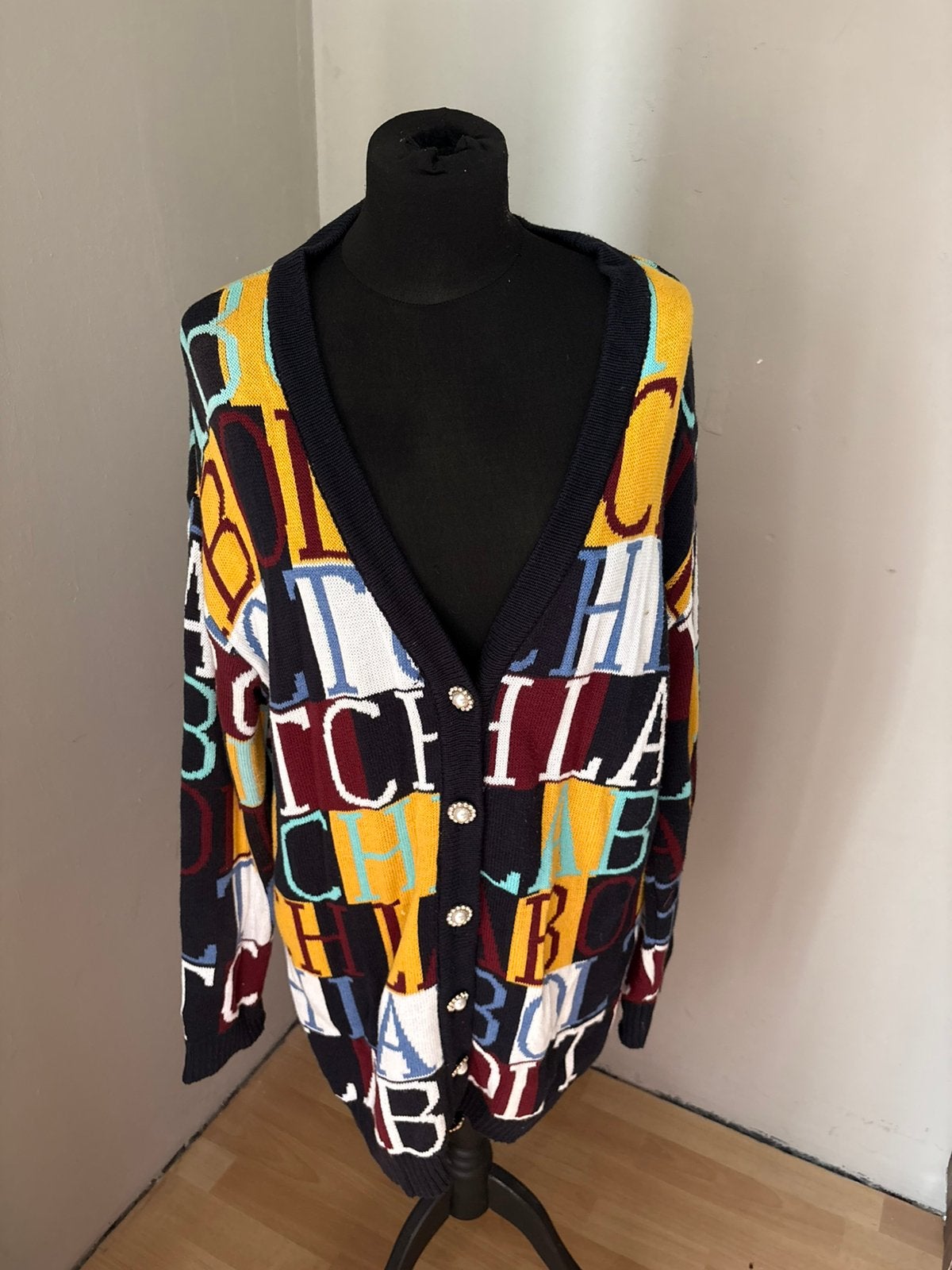 Olga Leyers super mooi oversized vintage vest mt  M, Ophalen of Verzenden, Zo goed als nieuw, Maat 42/44 (L)