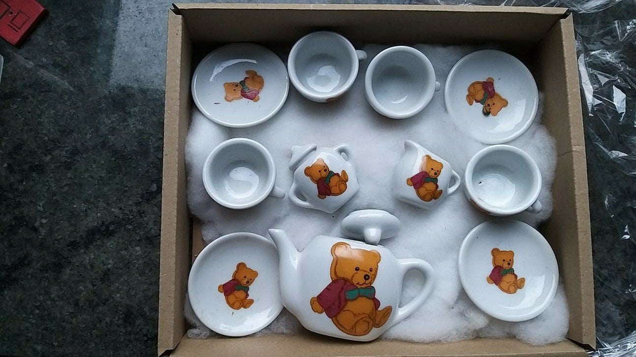 Schattig kinderserviesje met berenprint, Ophalen of Verzenden, Zo goed als nieuw