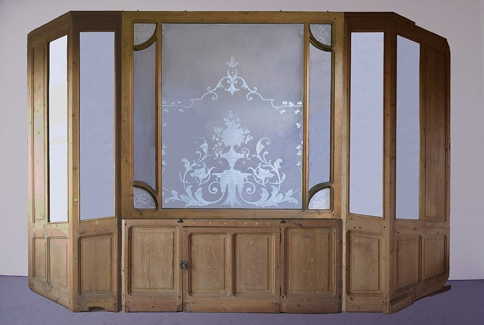 Antieke Hollandse erker drieslag 245 cm hoog 390 cm breed, Ophalen, Gebruikt, 120 cm of meer, Binnendeur