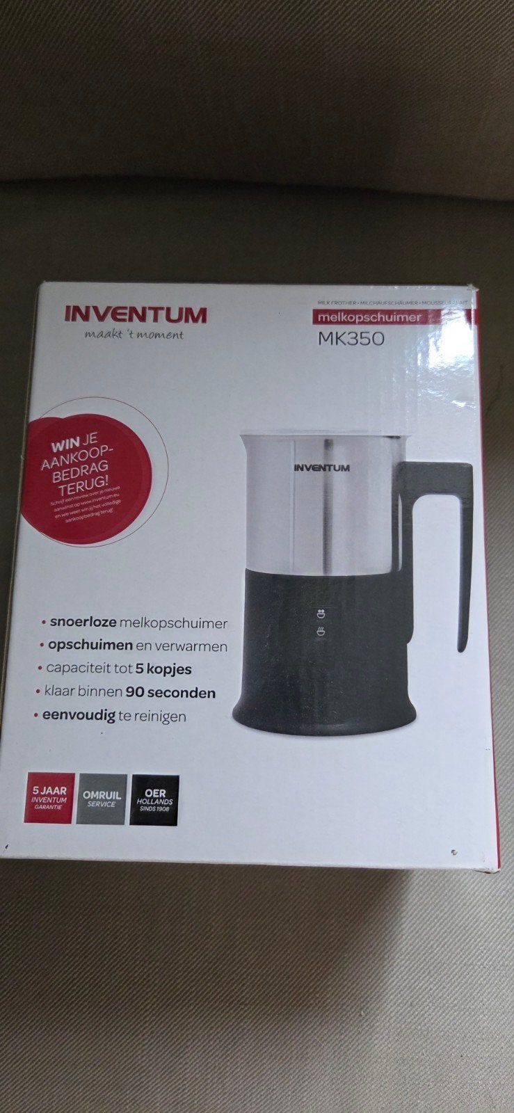 Melk opschuimer Inventum nieuw, Witgoed en Apparatuur, Ophalen, Nieuw, Elektrische melkopschuimer