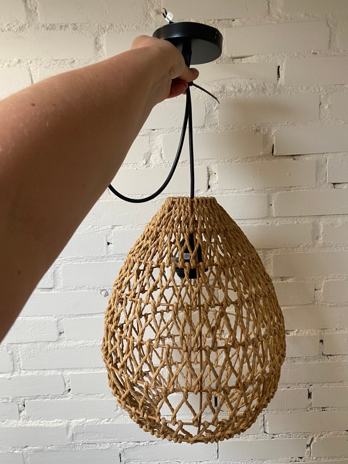 Rotan hanglamp, Ophalen, Zo goed als nieuw, Minder dan 50 cm