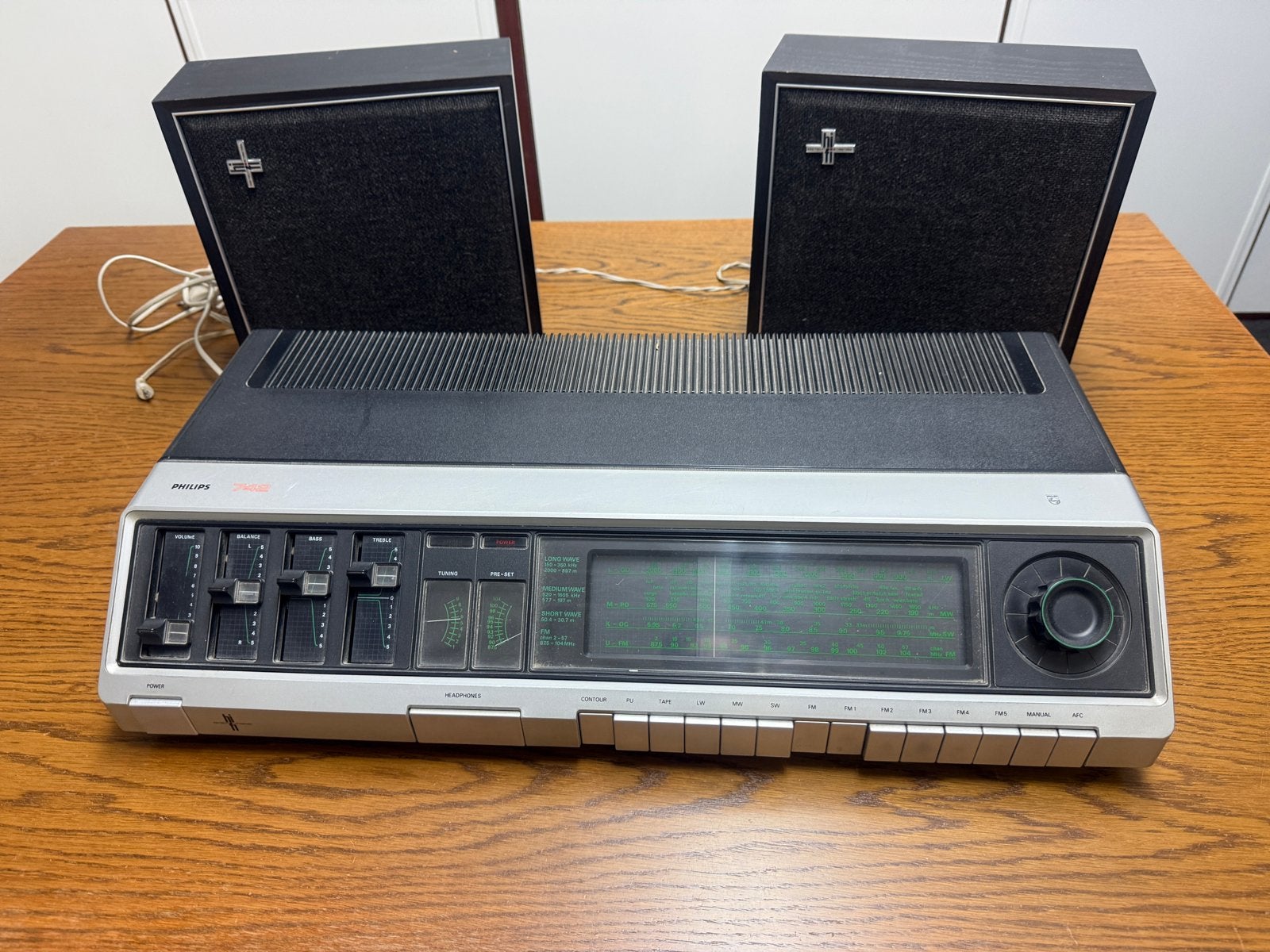 Philips 742 Stereo Set met Speakers - Vintage Audio, Audio, Tv en Foto, Ophalen, Philips, Gebruikt, Tuner of Radio