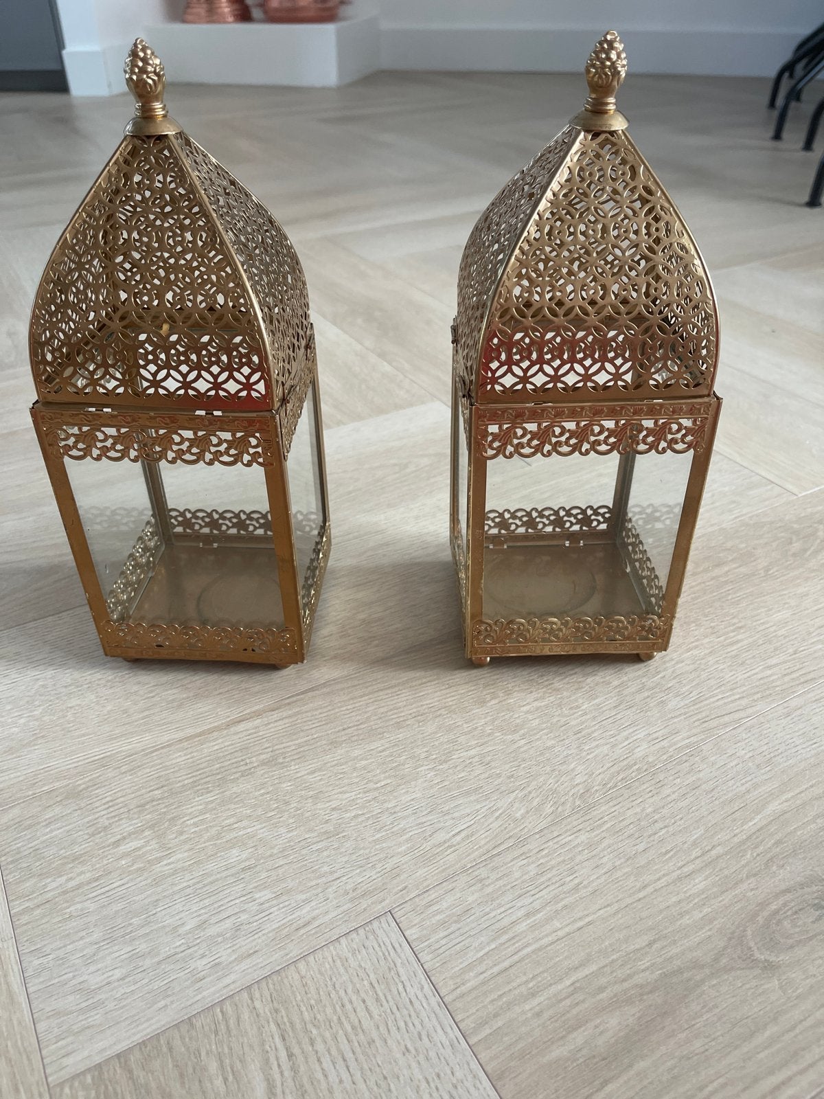 Set van 2 gouden Marokkaanse lantaarns, Ophalen, Gebruikt, Lantaarn, Overige merken