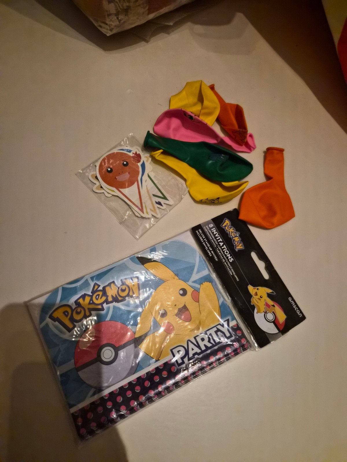 Pokémon Verjaardag Feestpakket: Ballonnen & Uitnodigingen, Ophalen of Verzenden, Nieuw, Feestartikel, Verjaardag