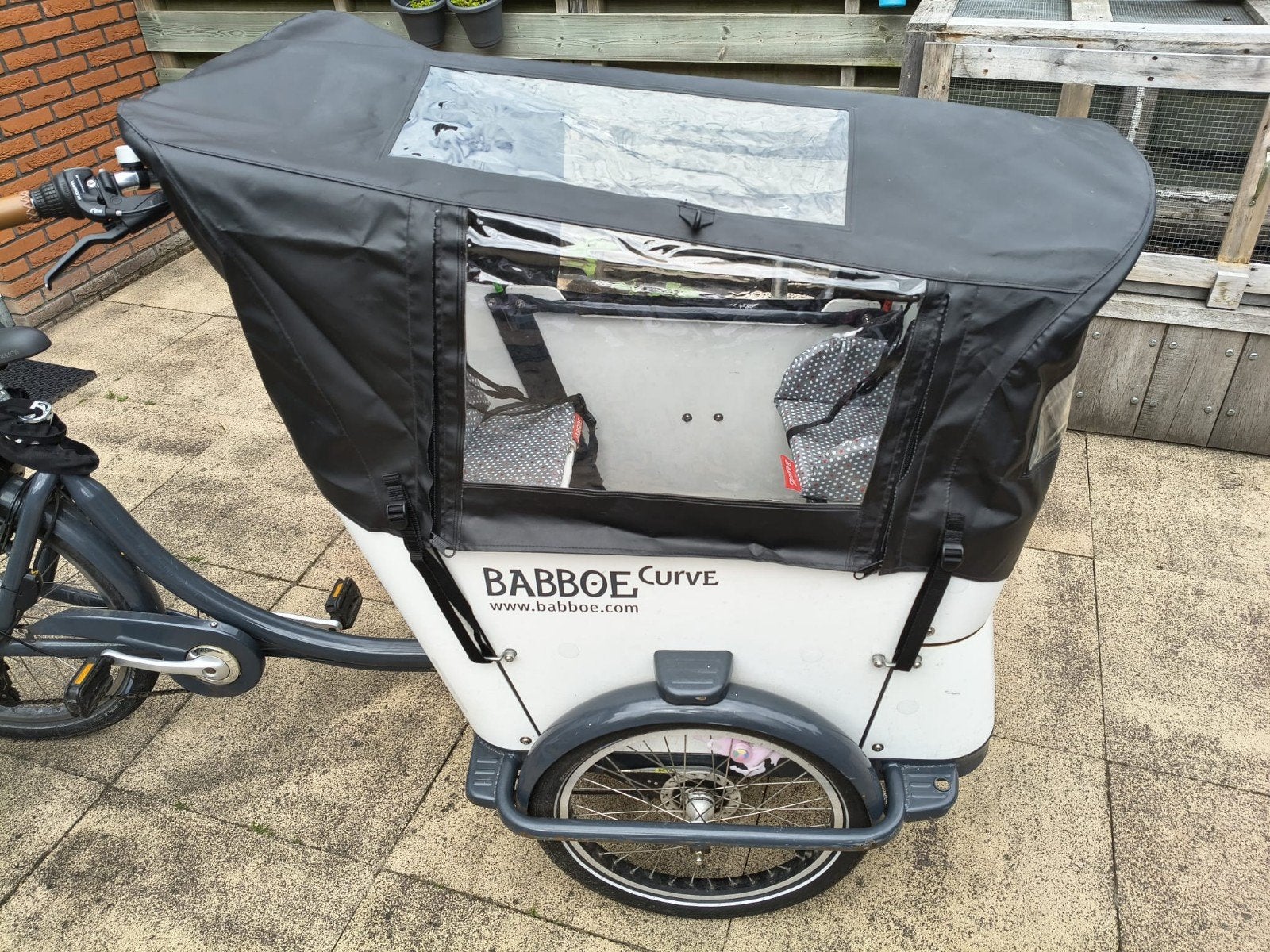 BABBOE bakfiets Curve-e 2016, Fietsen en Brommers, Fietsen | Bakfietsen, 4 kinderen of meer, Gebruikt, Velgrem, Elektrisch