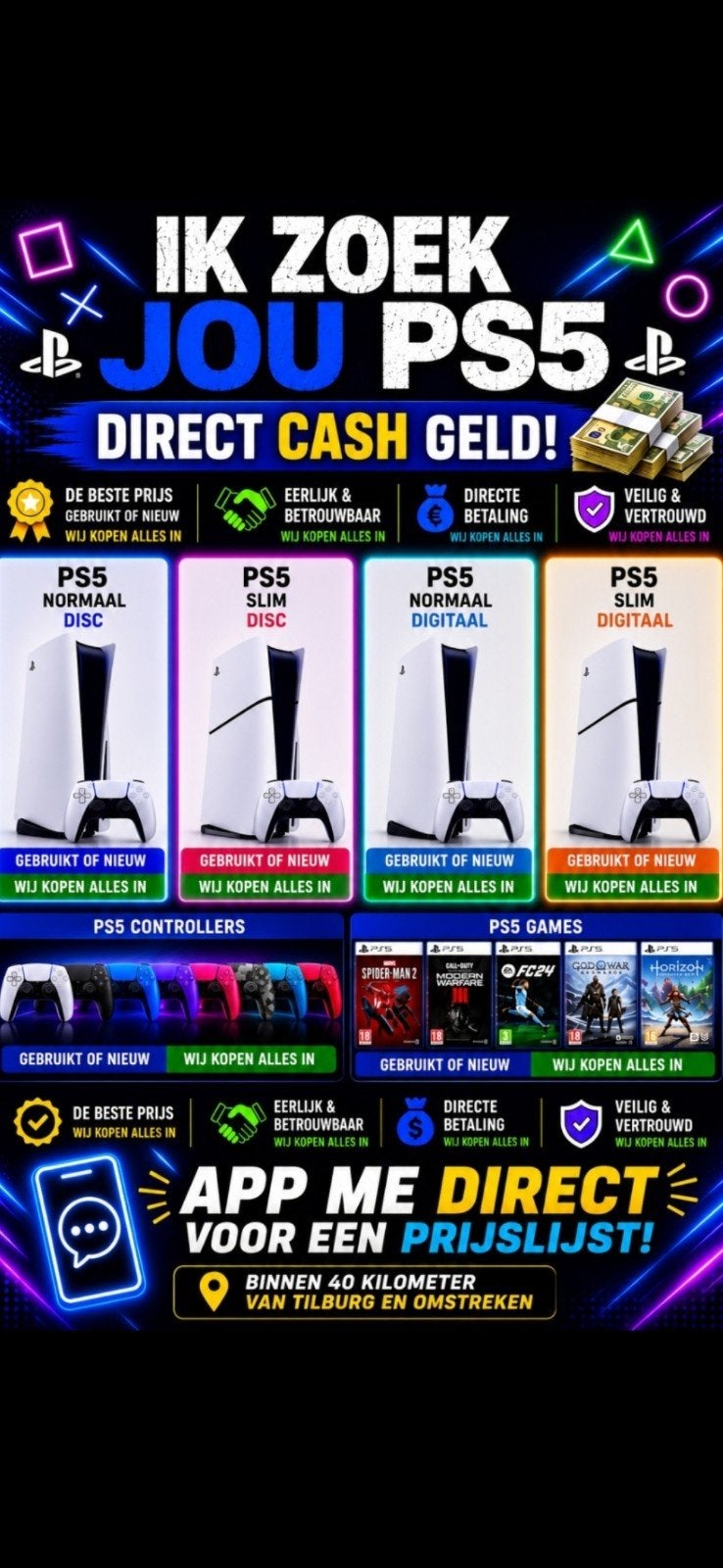 Ps5 inkoop!!, Spelcomputers en Games, Spelcomputers | Sony PlayStation 5, Ophalen, Zo goed als nieuw