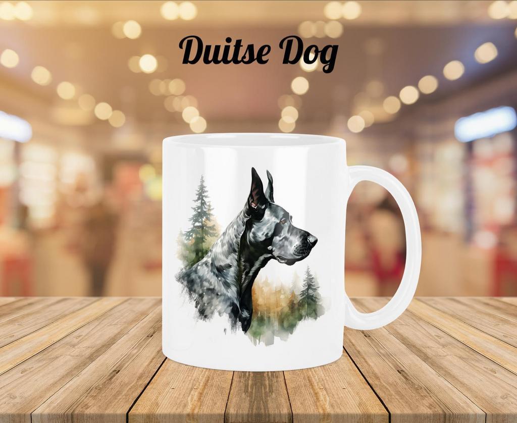 Duitse Dog profiel mok, Verzenden, Nieuw, Overige stijlen, Kop(pen) en/of Schotel(s)