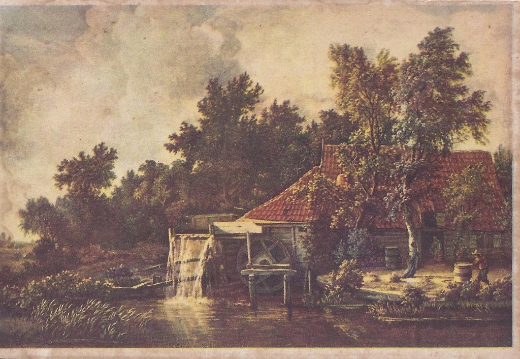 Hobbema Watermolen Nederlandse ongelopen ansichtkaart ( 860), Ophalen of Verzenden, 1940 tot 1960, Ongelopen, Gelderland