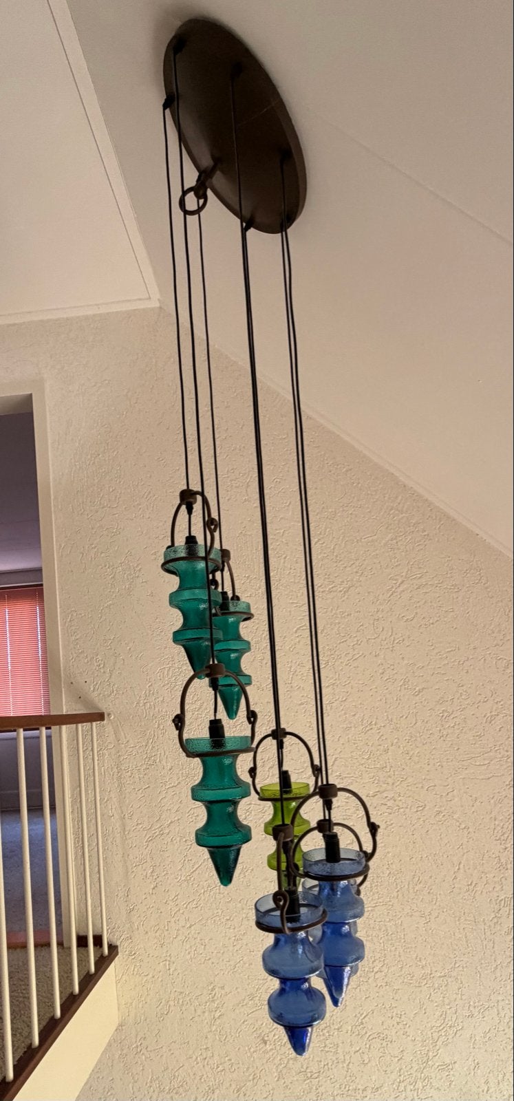 Vintage glazen hanglampen - set van 6, Ophalen