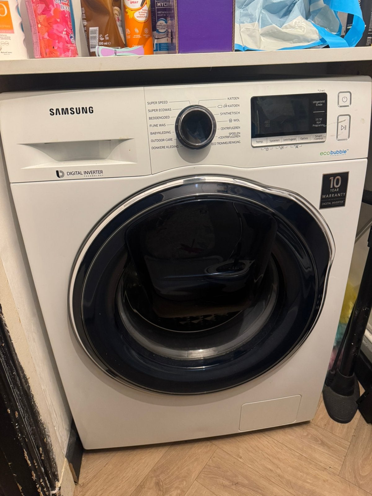 Samsung wasmachine 8 kg (WW80K6404QW), 2020, werkt perfect, Witgoed en Apparatuur, Ophalen, Zo goed als nieuw, 85 tot 90 cm, 1200 tot 1600 toeren