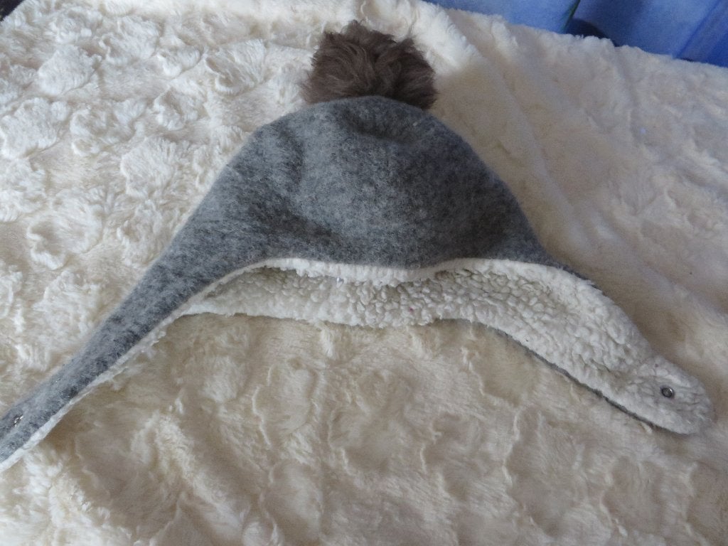wol mix muts + borg strikbaar HutteliHut mt 50-51cm, Gebruikt, Jongen of Meisje, Ophalen of Verzenden, HutteliHut