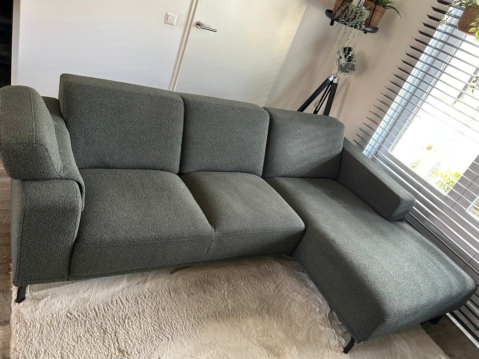 Lounge bank olijfgroen merk Montel, Ophalen, Gebruikt, Stof
