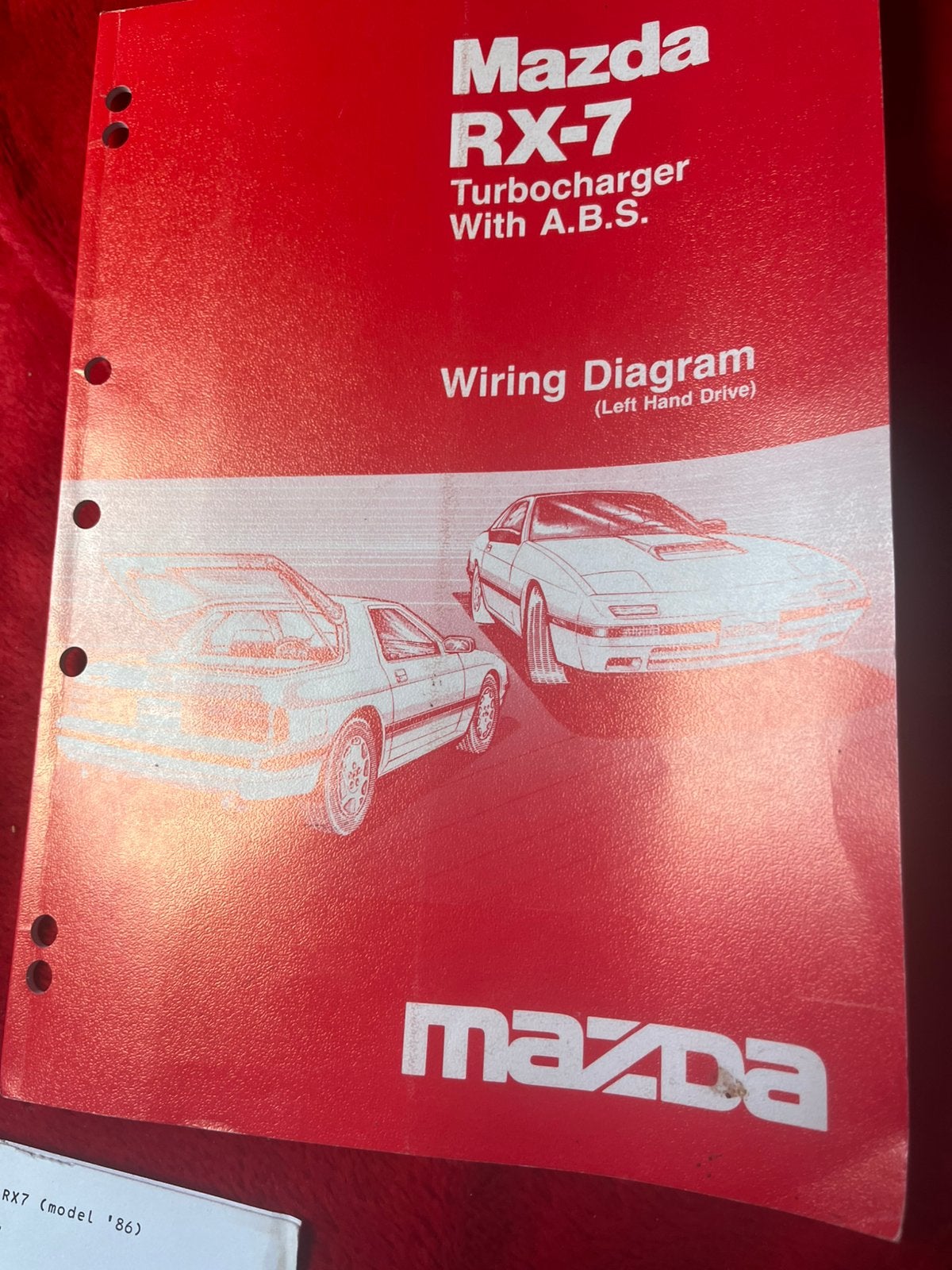 Te koop workshop manual mazda RX7 turbocharger with abs, Ophalen of Verzenden