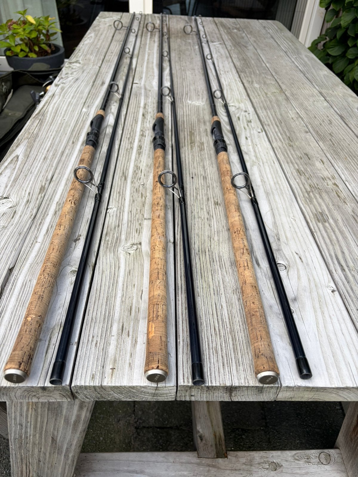 3x Fox Euromaster 2 blauw, 2.75lbs en 3x 12 ft Fox Royale, Ophalen, Gebruikt, Werphengel