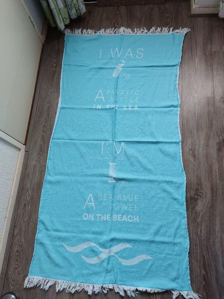 Mooie blauw met witte hamamdoek, Blauw, Overige merken, Handdoek, Nieuw